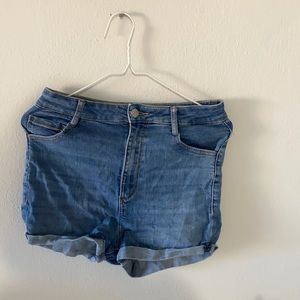 Dark wash jean shorts